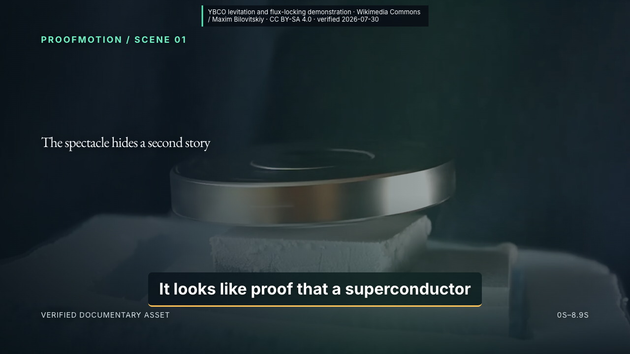 A frame from Proofmotion's locally narrated HyperFrames science-video preview.